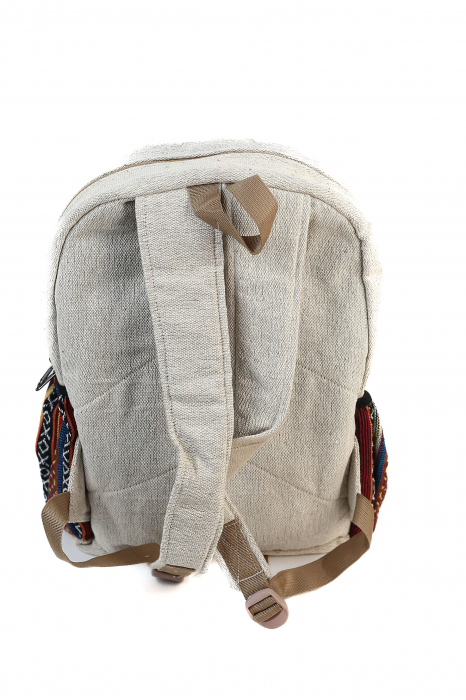 Rucsac mare din canepa si bumbac cu print artistic - Elefant Magestic [5]