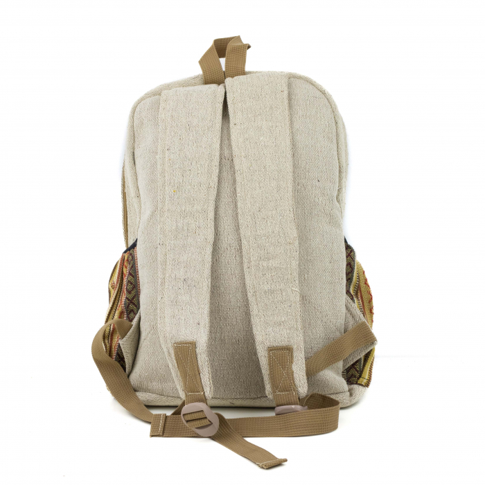 Rucsac mare din canepa si bumbac cu print artistic - Frog [4]