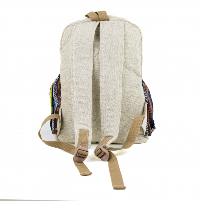 Rucsac mare din canepa si bumbac cu print artistic - Grizzly [4]