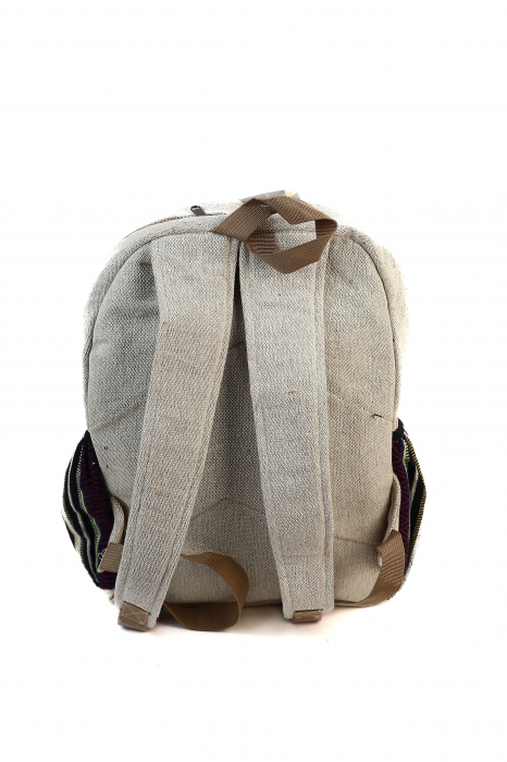 Rucsac mare din canepa si bumbac cu print artistic - Paradise [3]