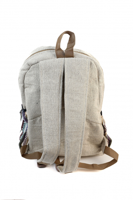 Rucsac mare din canepa si bumbac cu print artistic - Radiate Good Energy [3]