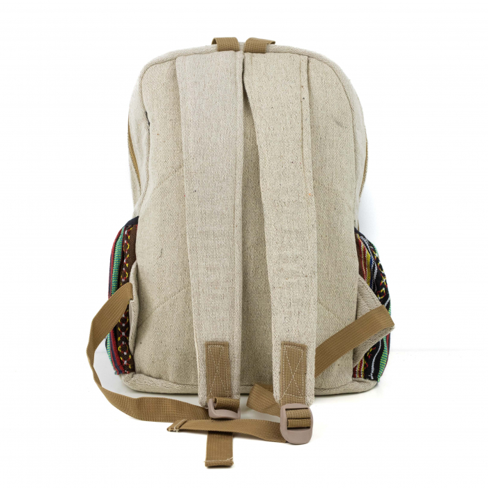 Rucsac mare din canepa si bumbac cu print artistic - Inner peace [4]