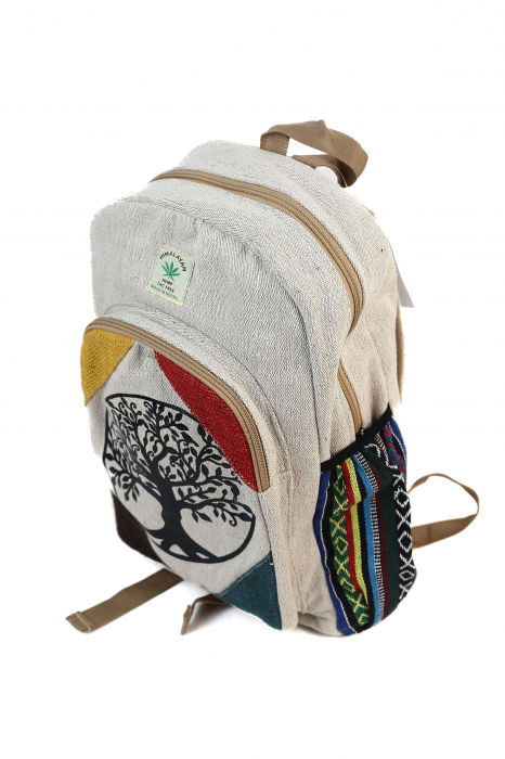Rucsac Mare din Canepa si Bumbac cu Print - Tree of Life [2]