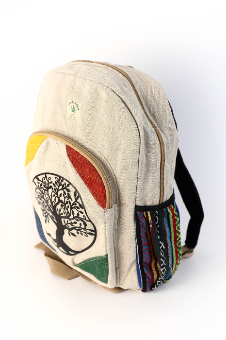 Rucsac Mare din Canepa si Bumbac cu Print - Tree of Life [2]