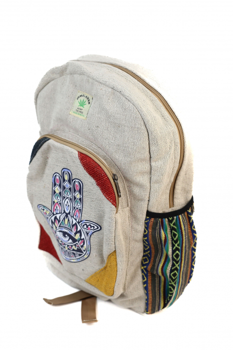 Rucsac Mare din Canepa si Bumbac cu Print - Hand of Fatima [2]