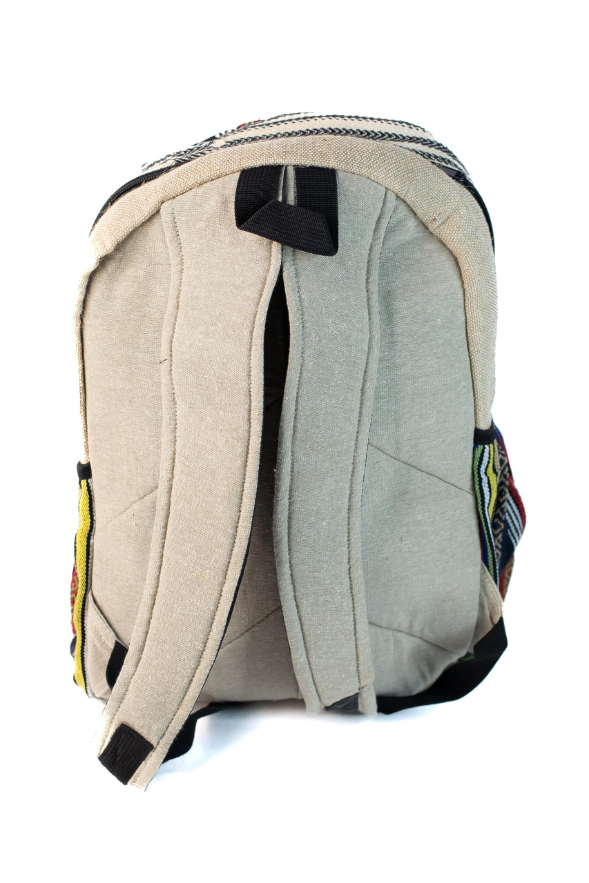 Rucsac Mare din canepa si bumbac - Print abstract2 [3]