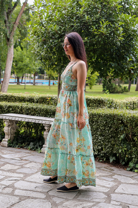 Salopeta boho lunga evazata cu volanase pe picior - Model 1 [3]