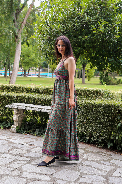 Salopeta boho lunga evazata cu volanase pe picior - Model 3 [3]