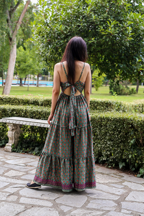 Salopeta boho lunga evazata cu volanase pe picior - Model 3 [4]