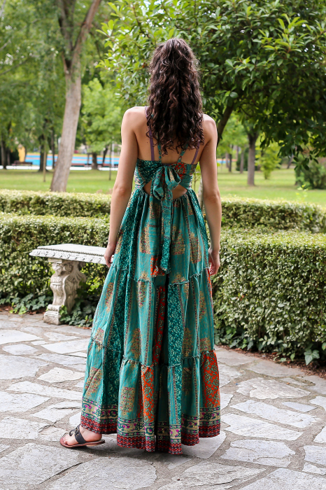 Salopeta boho lunga evazata cu volanase pe picior - Model 8 [3]