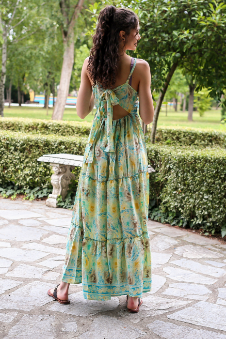 Salopeta boho lunga evazata cu volanase pe picior - Model 9 [3]