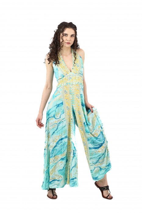 Salopeta din material fluid cu decolteu in V - Model 2 [4]