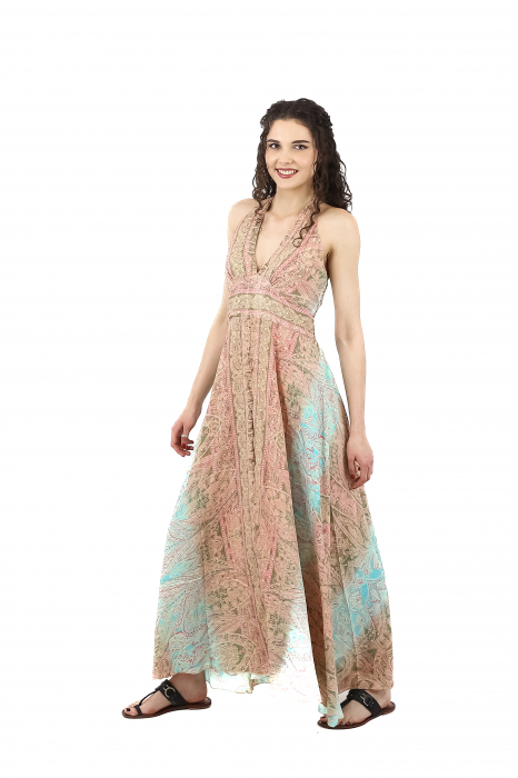 Salopeta din material fluid cu decolteu in V - Model 3 [2]