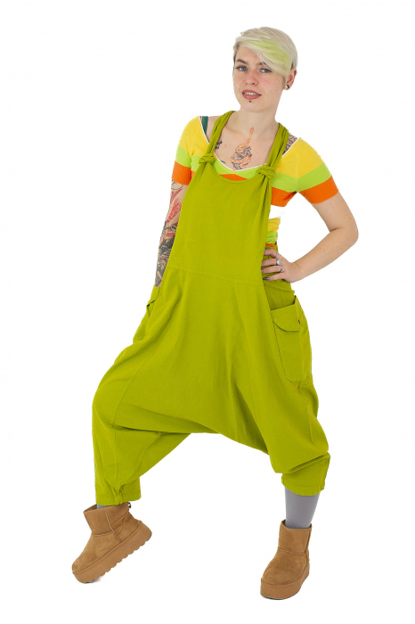 Salopeta lejera intr-o culoare din bumbac 3/4 - Lime [3]