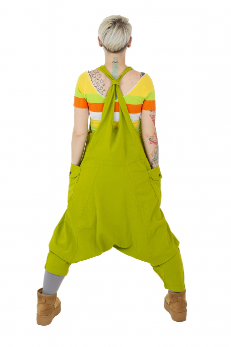 Salopeta lejera intr-o culoare din bumbac 3/4 - Lime [4]