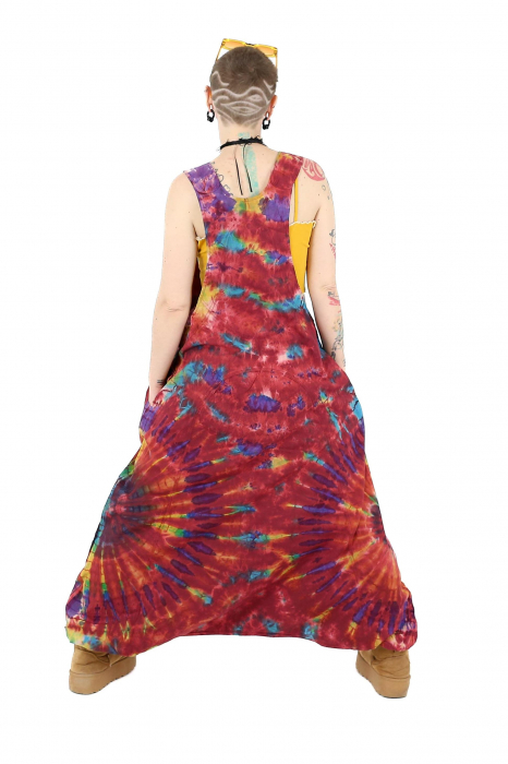 Salopeta tip salvar cu print Tie-Dye -Khaki [3]