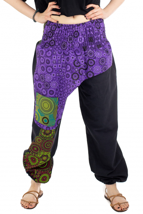 Pantaloni hippie negri - Motive abstracte [1]
