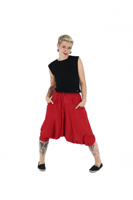 Salvari din bumbac 3/4 intr-o culoare - Rosu (85) [2]