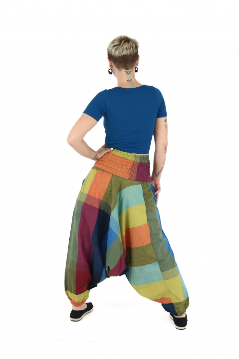 Șalvari din bumbac cu bandă lată în talie - Dungi [4]