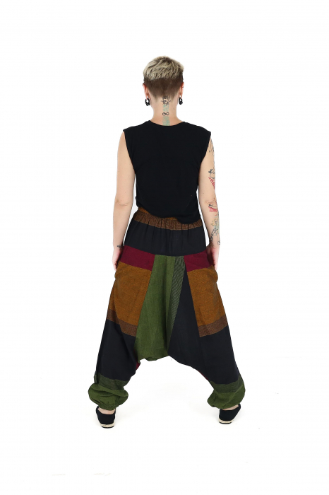 Salvari din bumbac cu banda lata si dungi - Culori inchise [4]