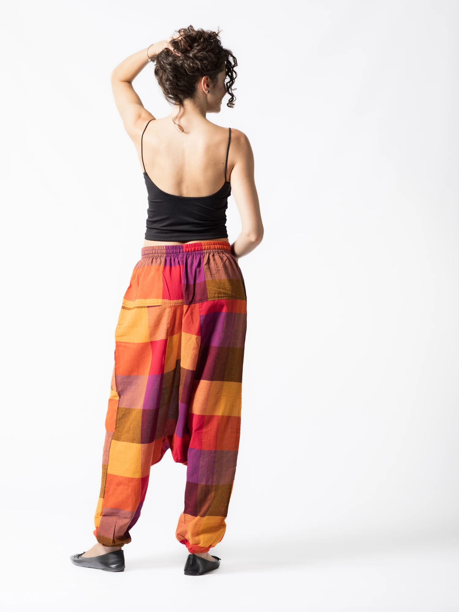 Șalvari din bumbac cu șnur în talie și buzunar cu fermoar - Multicolor (produse unicat - diferă nuanțele și ordinea culorilor) [5]