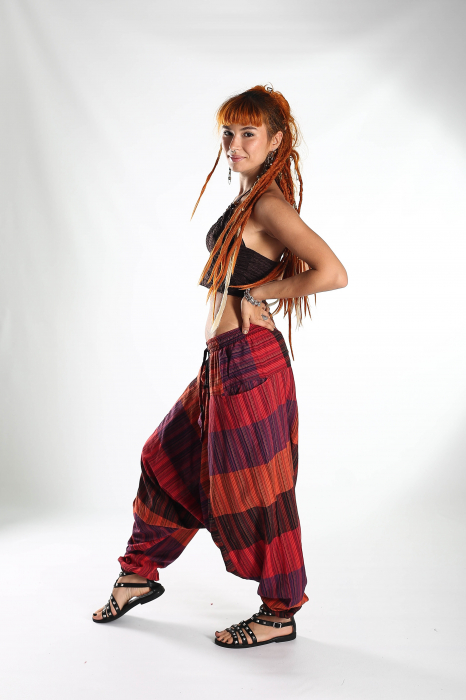 Șalvari din bumbac strappy  - Multicolor 1 [5]