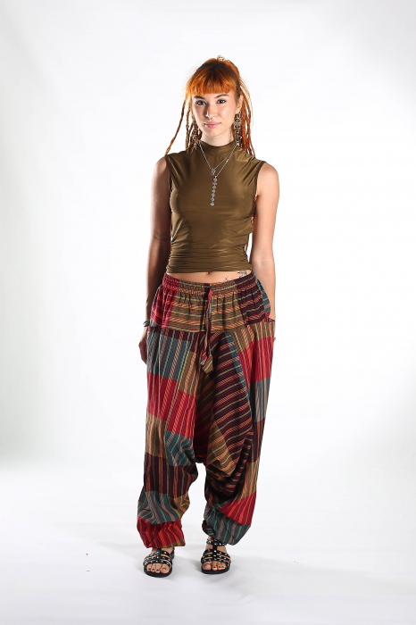 Șalvari din bumbac strappy  - Multicolor 1 [2]