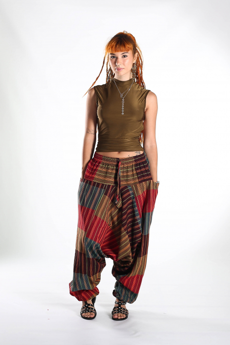 Șalvari din bumbac strappy  - Multicolor 1 [3]