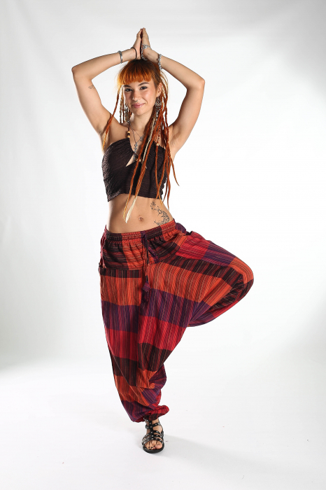 Șalvari din bumbac strappy  - Multicolor 1 [4]