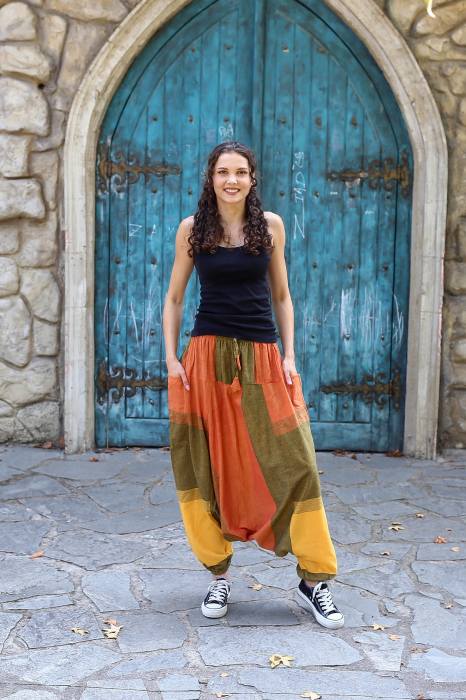 Salvari din bumbac strappy mov si visiniu [2]