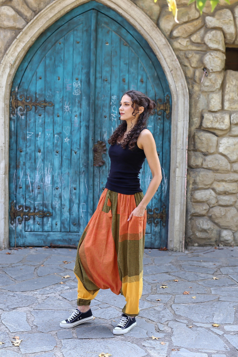 Salvari din bumbac strappy mov si visiniu [3]