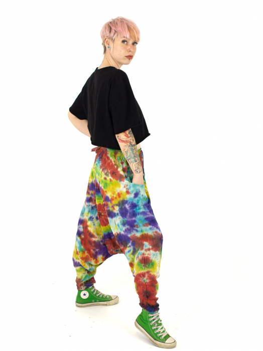 Șalvari din bumbac Tie Dye - Rainbow [2]