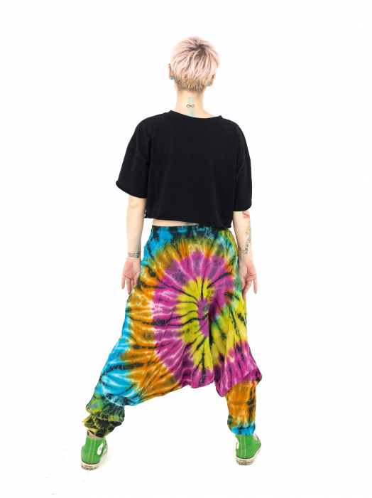 Șalvari din bumbac Tie Dye - Portocaliu [3]