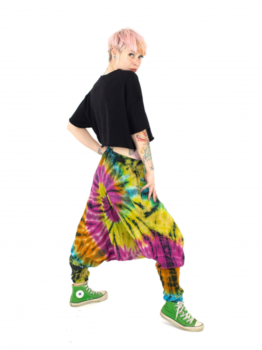 Șalvari din bumbac Tie Dye - Portocaliu [2]