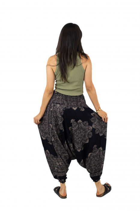 Salvari din material fluid cu croi lejer - Teal [9]