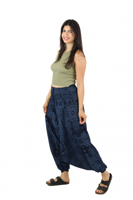 Salvari din material fluid si print abstract all over Mandala - Verde [2]