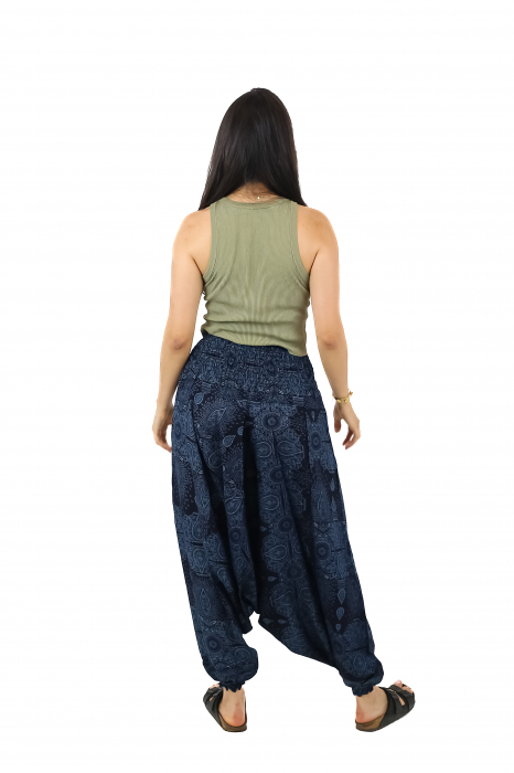 Salvari din material fluid si print abstract all over Mandala - Verde [3]