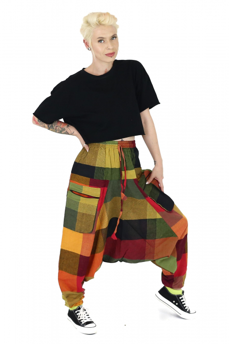 Salvari in carouri cu 2 buzunare cu fermoar - Nuante calde [3]