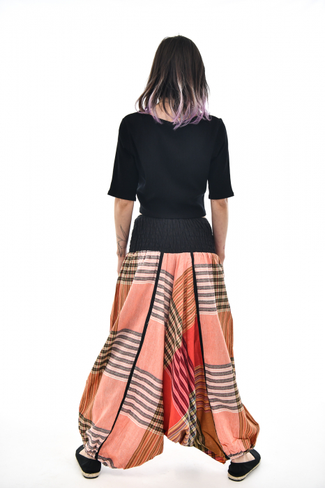 Salvari in carouri cu banda lata - Portocaliu [5]