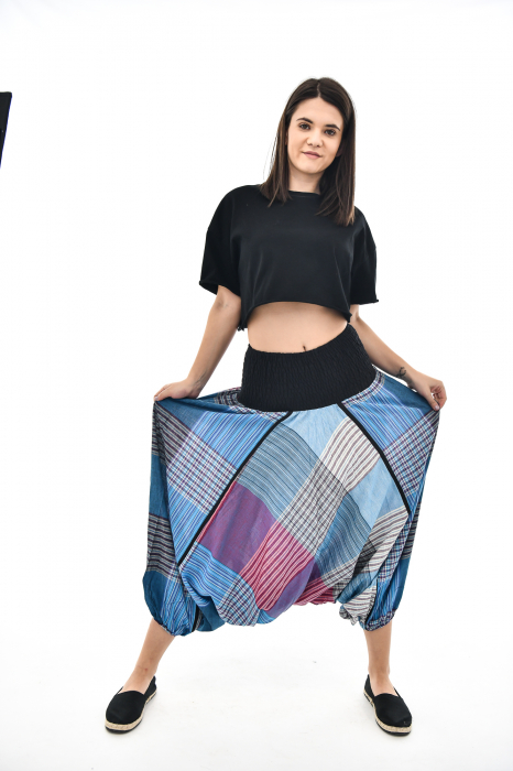 Salvari in carouri cu banda lata - Portocaliu [10]