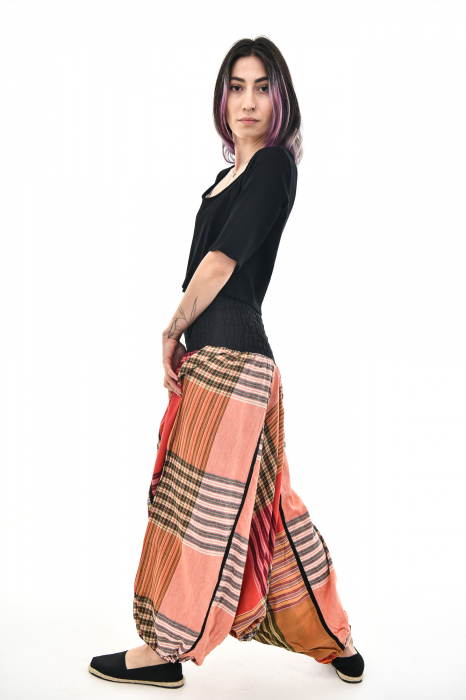 Salvari in carouri cu banda lata - Portocaliu [4]