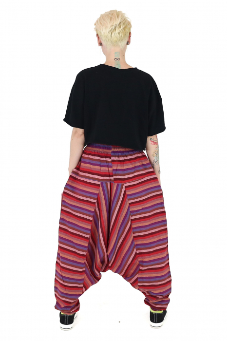 Șalvari în dungi cu 2 buzunare cu fermoar - Multicolor [4]