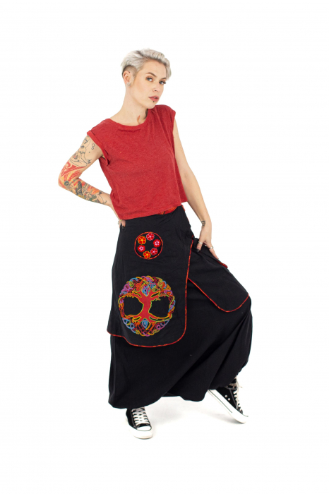 Salvari lejeri cu broderie si print - Multicolor [3]