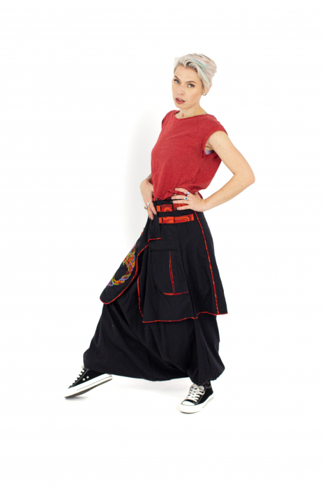 Salvari lejeri cu broderie si print - Multicolor [5]