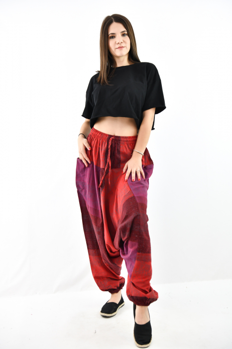 Salvari nuante rosu - mov cu print elefant [3]