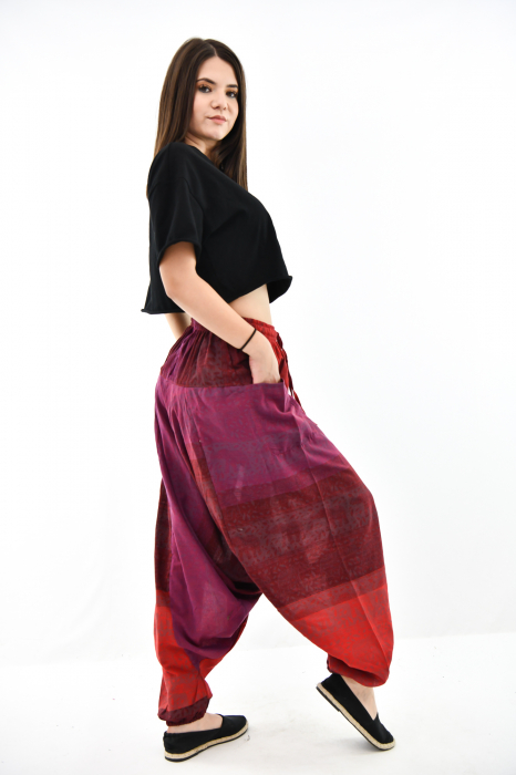 Salvari nuante rosu - mov cu print elefant [7]