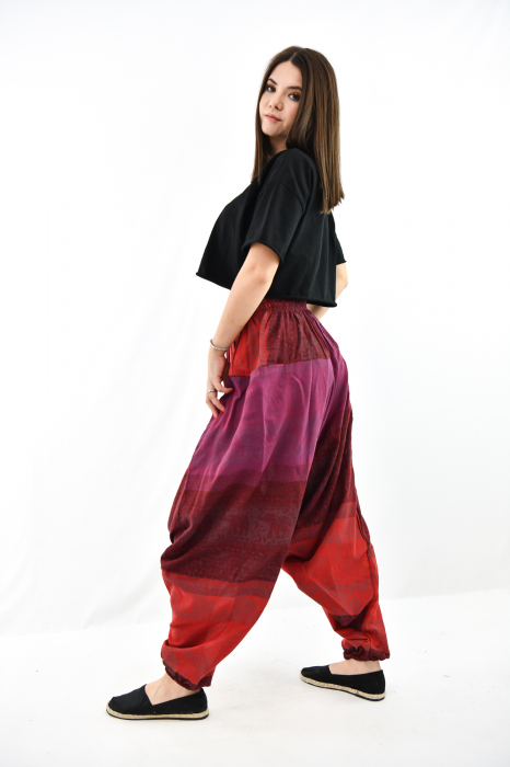 Salvari nuante rosu - mov cu print elefant [4]