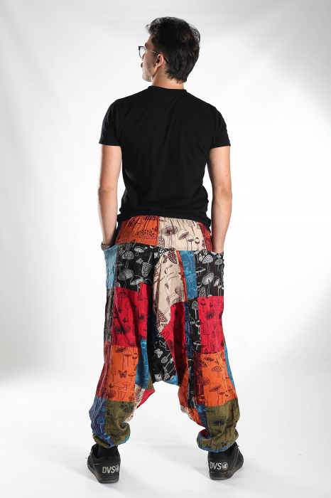 Șalvari patch din bumbac cu imprimeu ciuperci - Model Surpriză [13]