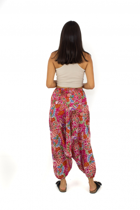 Salvari subtiri cu print hippie floral - Roz [8]