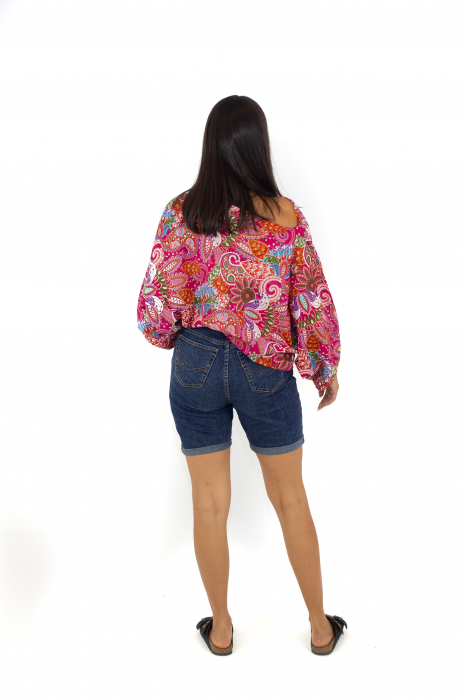 Salvari subtiri cu print hippie floral - Roz [7]